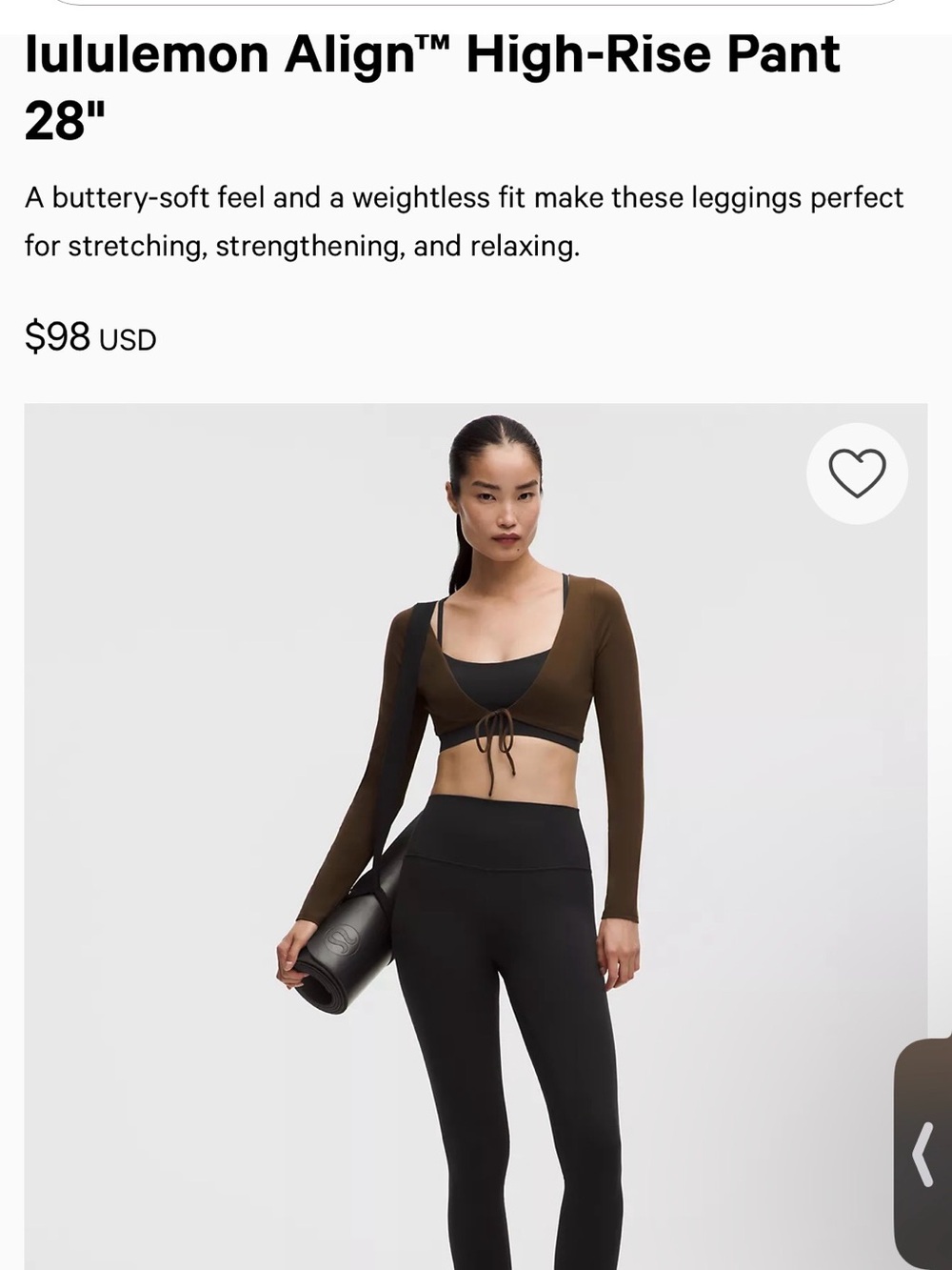 Lululemon Align 28 in